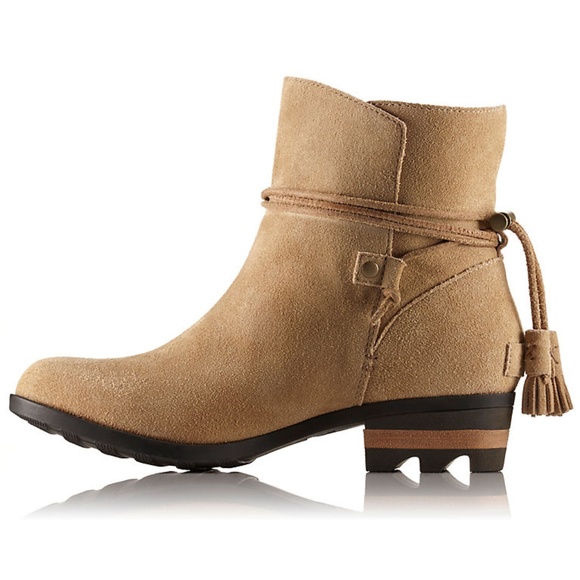 Sorel Farah Short Boot Leather Tassel Tan Bootie - Picture 3 of 7